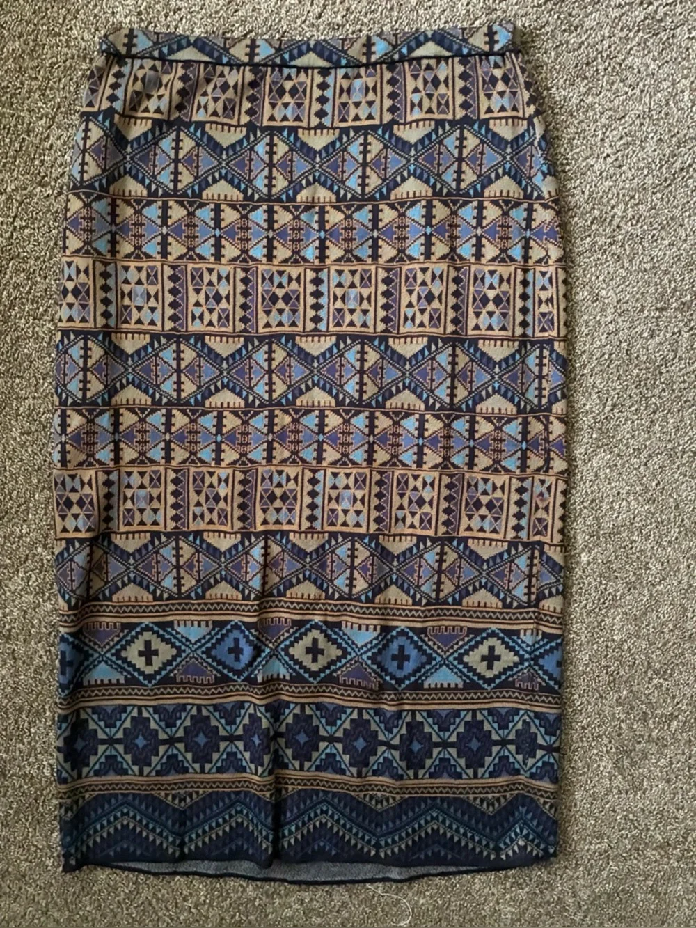 Peruvian Connection Maxi Skirt, Size Large, Geometric Jacquard Knit Pattern - Picture 1 of 4